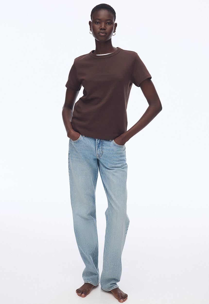 H&M - Cotton T-shirt - dark brown 