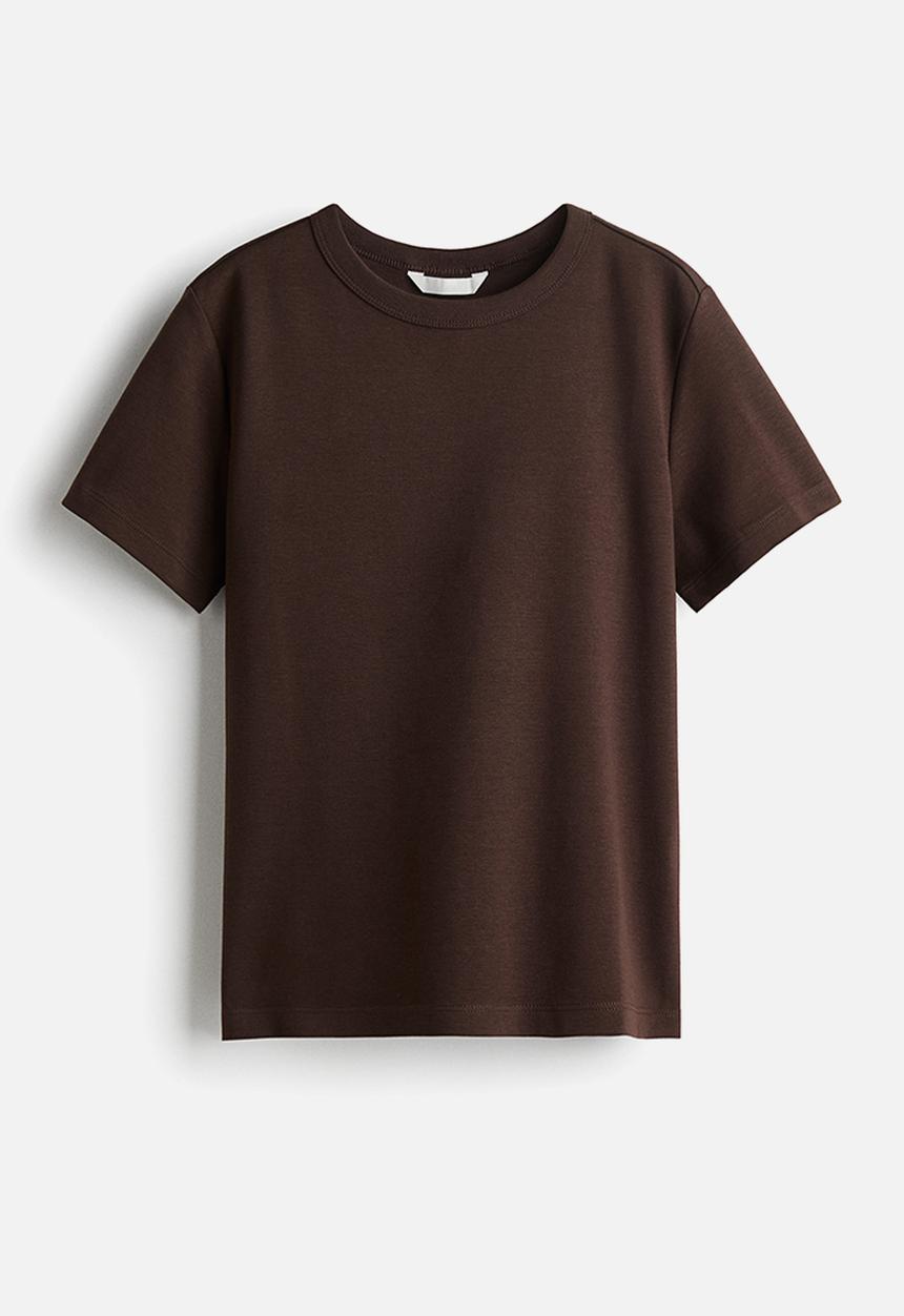 H&M - Cotton T-shirt - dark brown 
