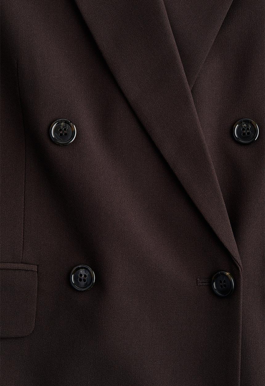 H&M - Double-breasted blazer - dark brown 