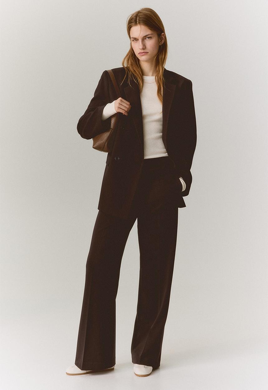 H&M - Double-breasted blazer - dark brown 