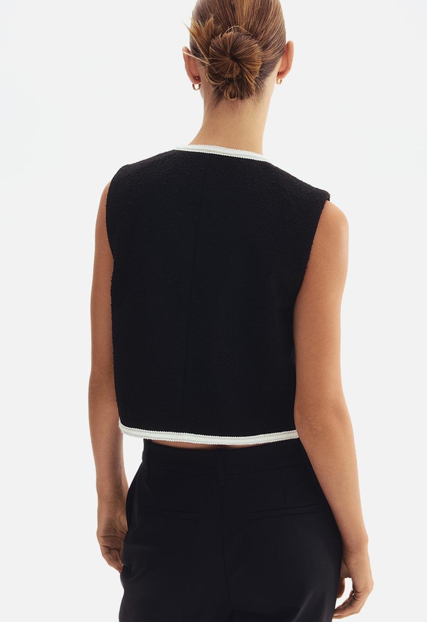 H&M - Bouclé waistcoat - black