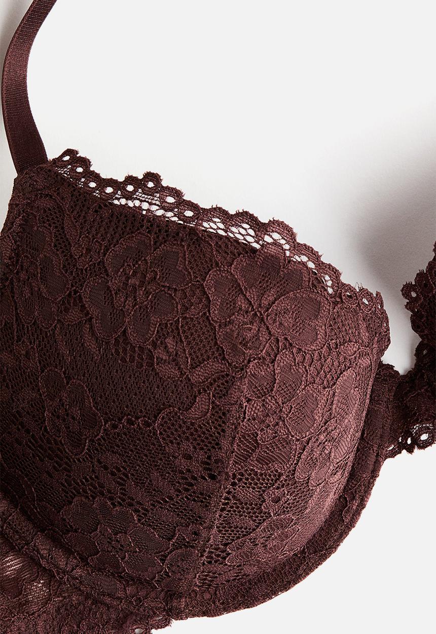 H&M - Lace push-up bra - brown