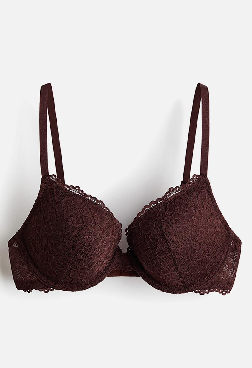 H&M - Lace push-up bra - brown