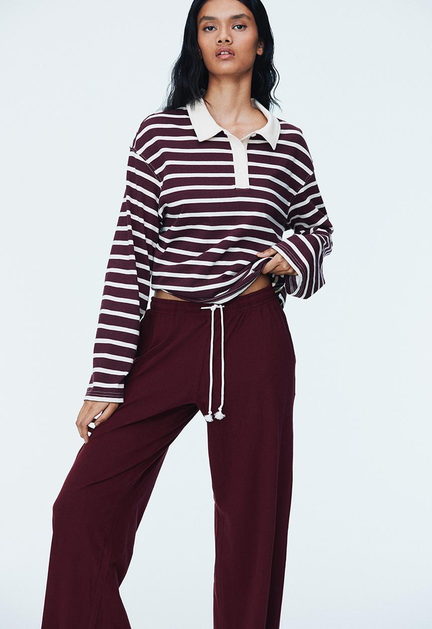 H&M - Wide joggers - burgundy