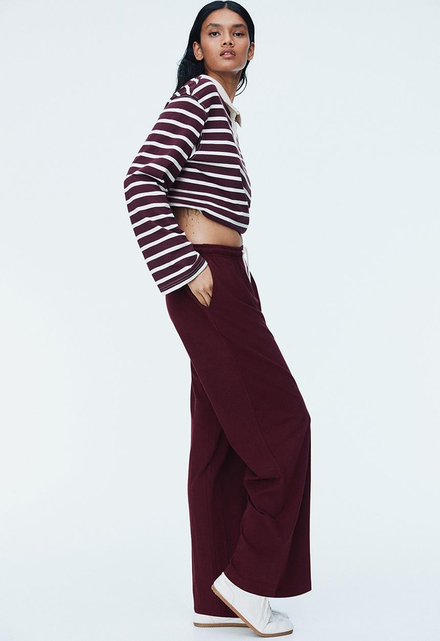 H&M - Wide joggers - burgundy