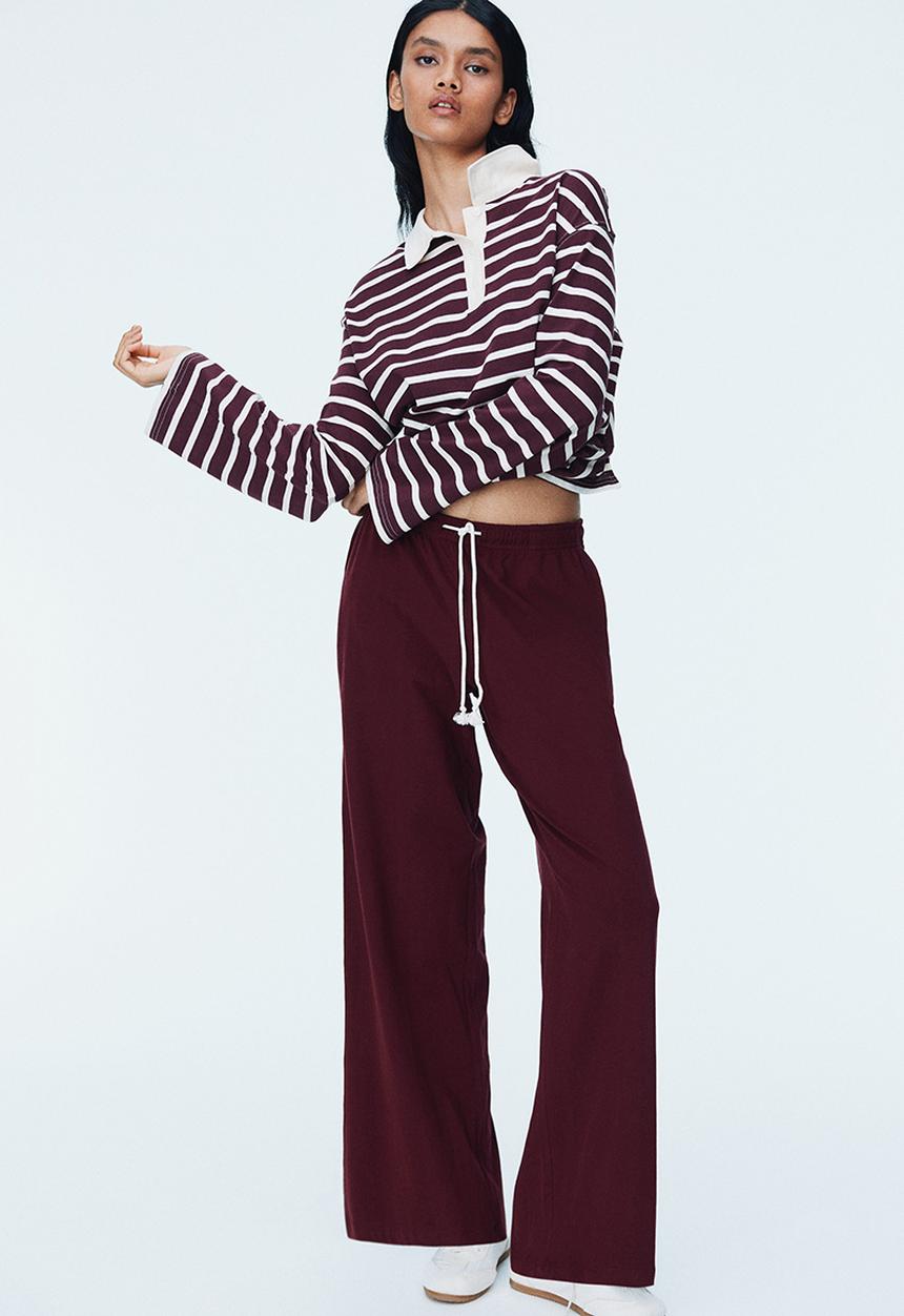 H&M - Wide joggers - burgundy
