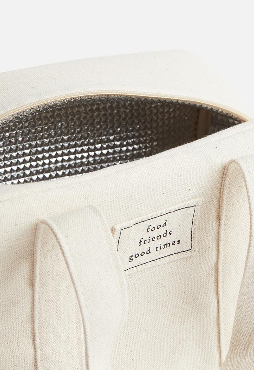 H&M - Cotton canvas lunch cool bag - light beige