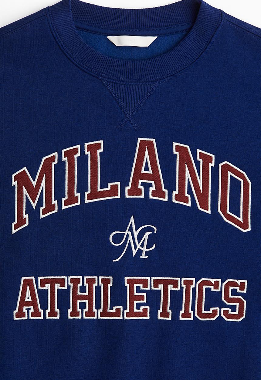 H&M - Text-motif sweatshirt - blue/milano