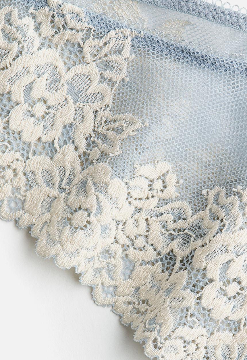 H&M - 2-Pack lace brazilian briefs - light blue & cream
