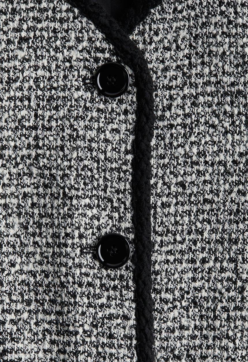 H&M - Bouclé jacket - black & white marl 