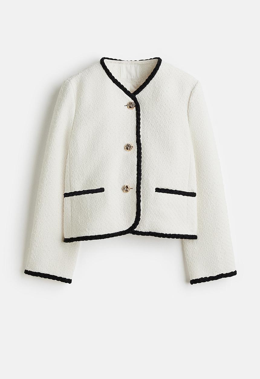 H&M - Bouclé jacket - white & black