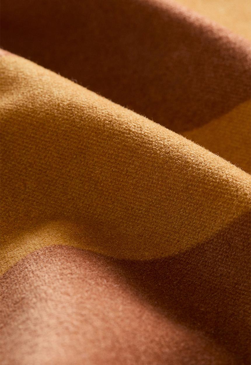 H&M - Striped velvet cushion cover - mustard yellow/striped