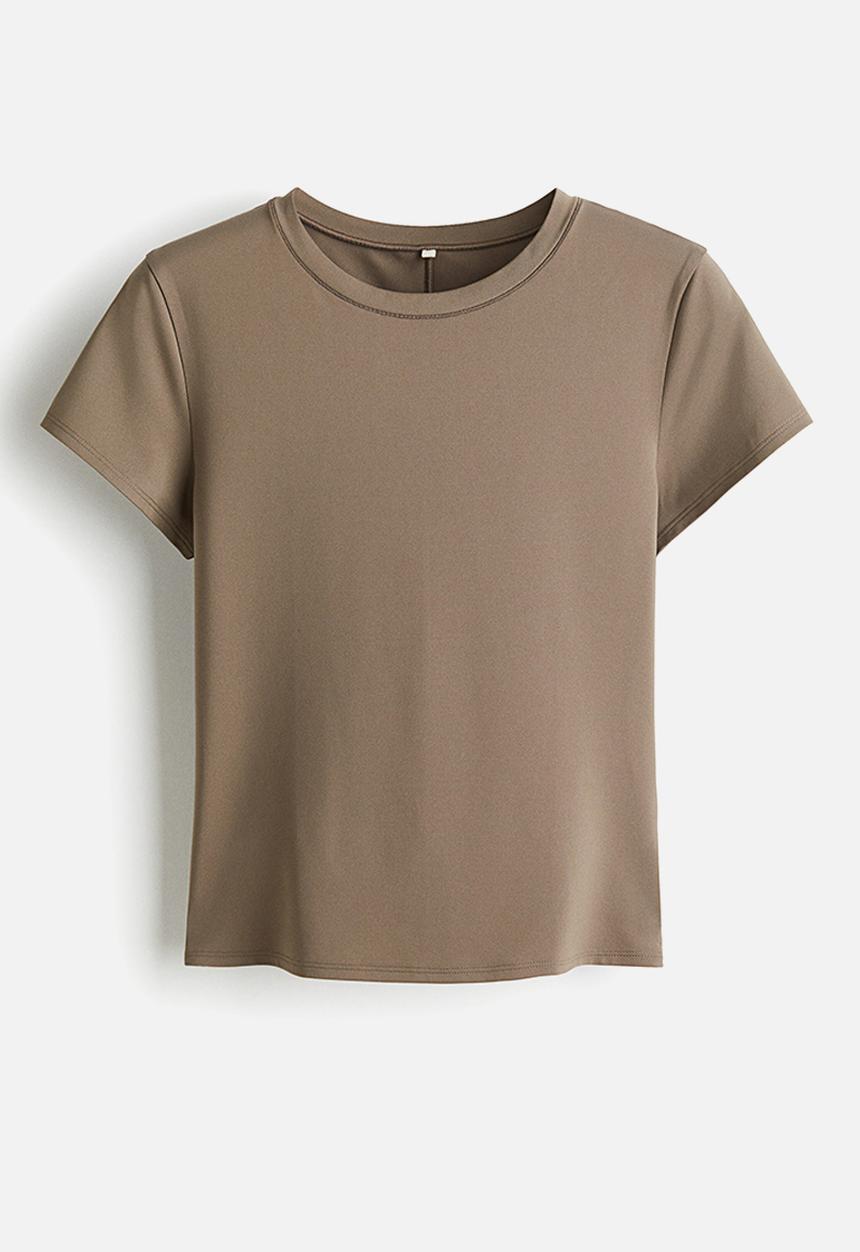 H&M - Sports top with drymove™ - dark beige