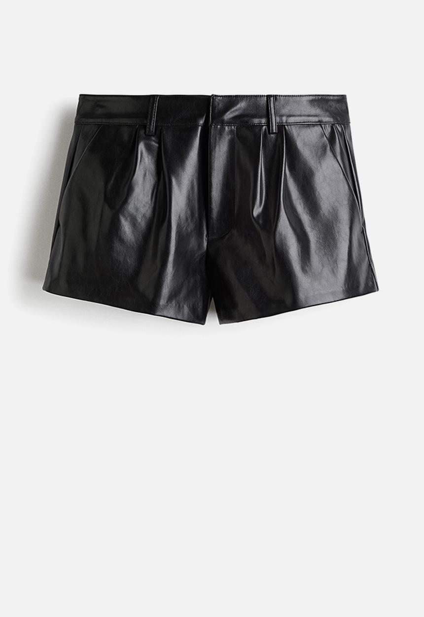 H&M - Coated shorts - black