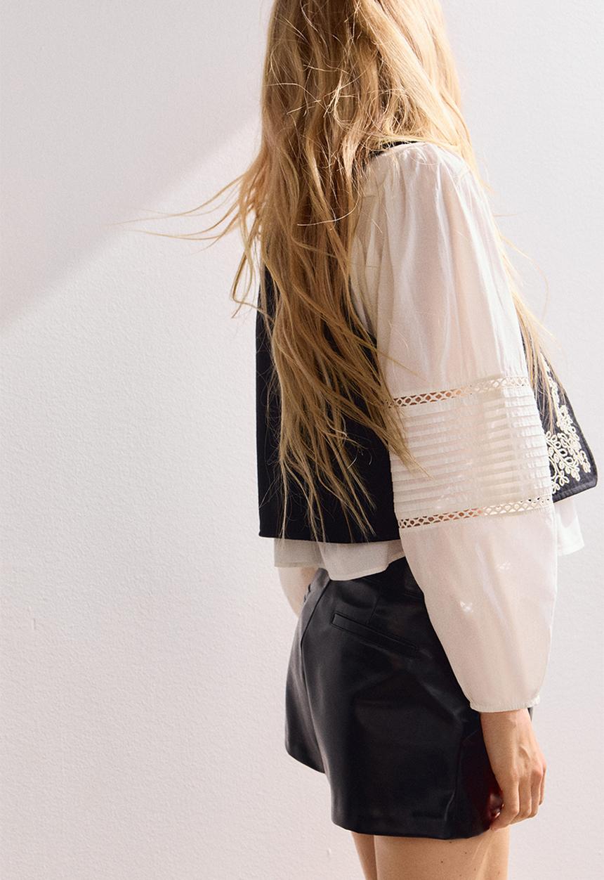 H&M - Coated shorts - black
