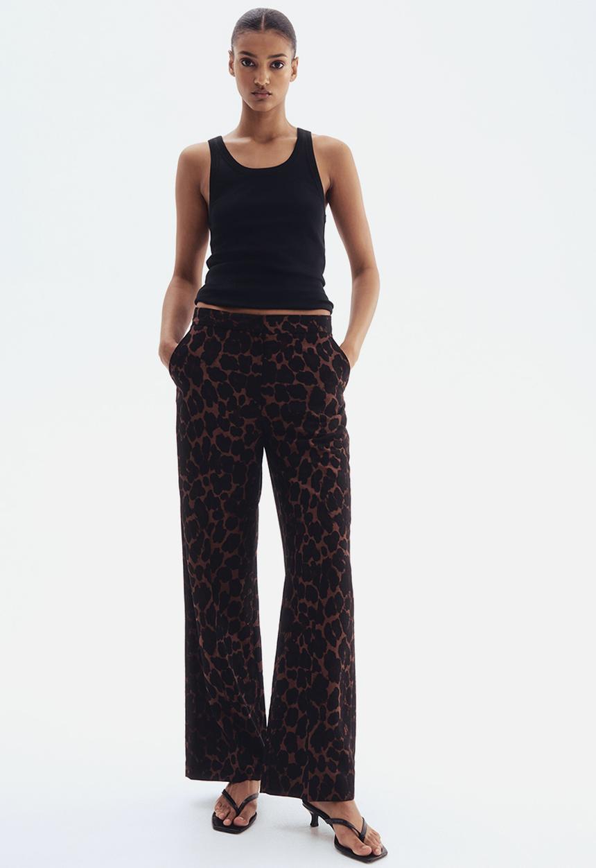 H&M - Tailored trousers - brown leopard print 