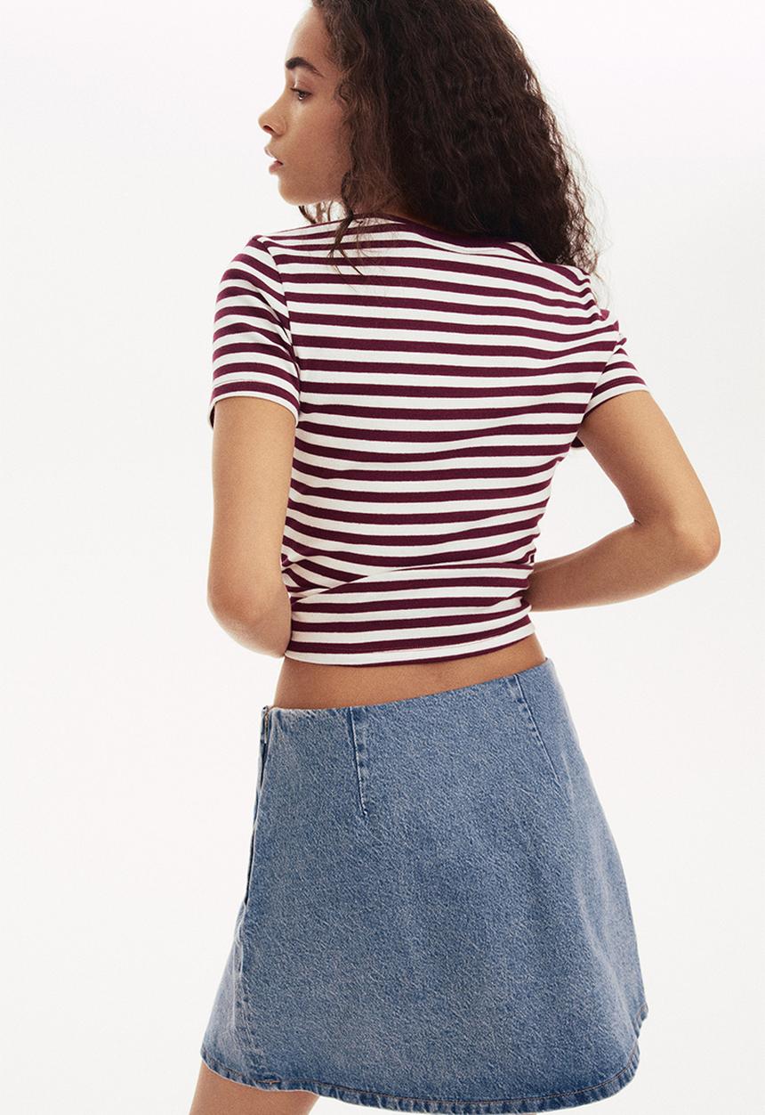 H&M - Cotton T-shirt - burgundy/striped
