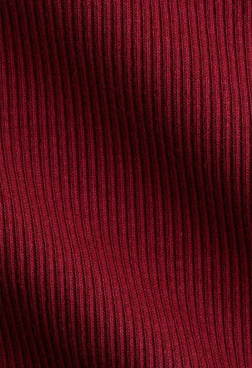 H&M - Ribbed boat-neck top - dark red 