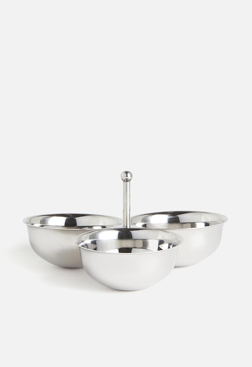H&M - Stainless steel triple serving bowl - silver-coloured