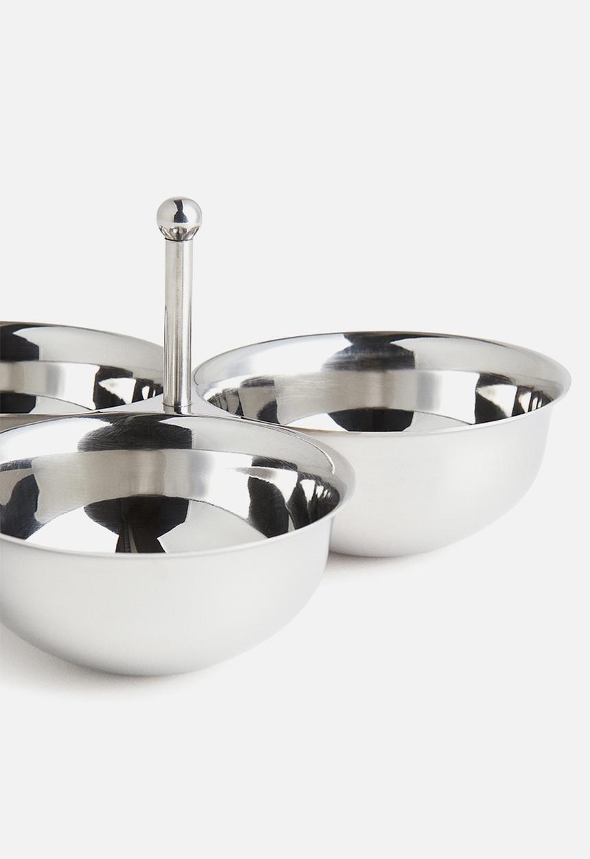 H&M - Stainless steel triple serving bowl - silver-coloured