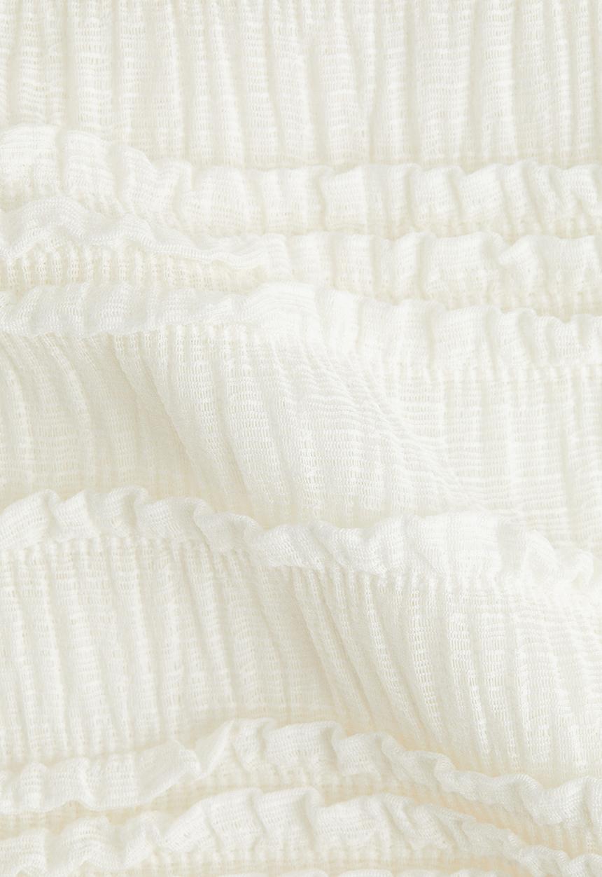 H&M - Frill-trimmed peplum top - white