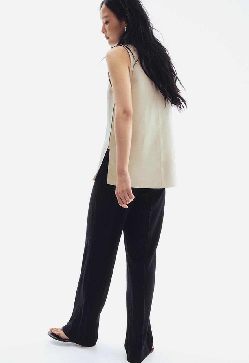 H&M - Straight crease-leg trousers - black