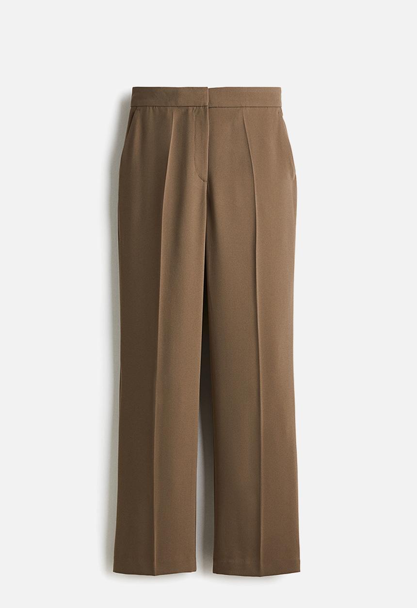 H&M - Straight crease-leg trousers - dark beige