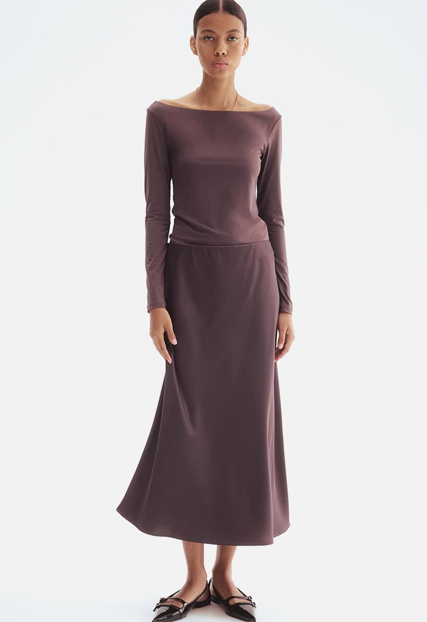 H&M - Midi skirt -  dark purple 