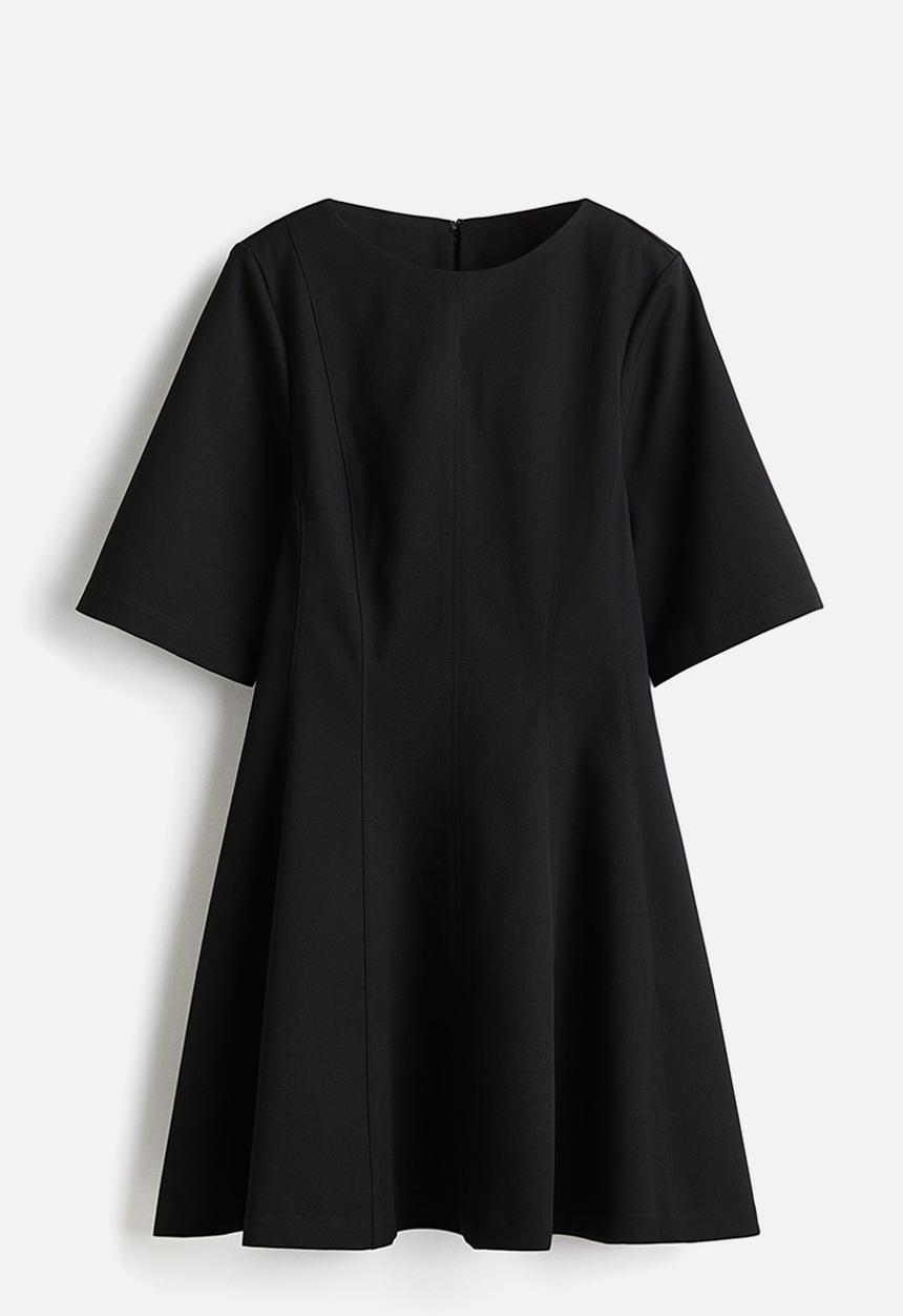 H&M - Waisted twill dress - black