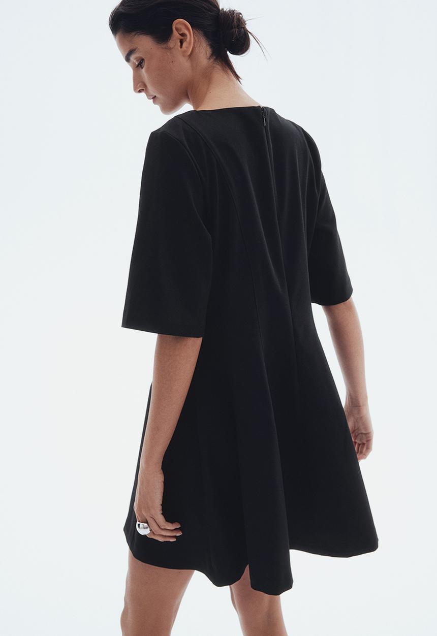 H&M - Waisted twill dress - black