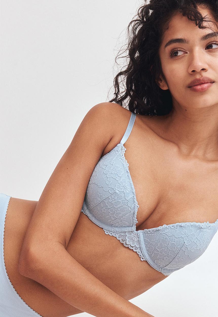 H&M - Lace super push-up bra - light blue