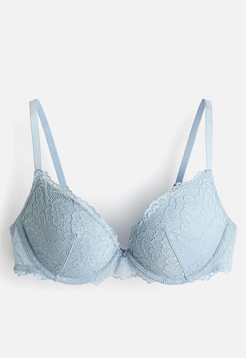 H&M - Lace super push-up bra - light blue