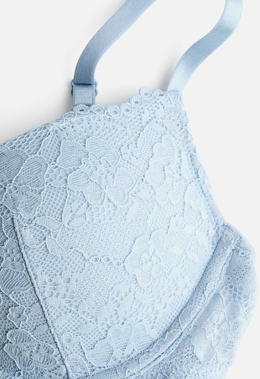 H&M - Lace super push-up bra - light blue