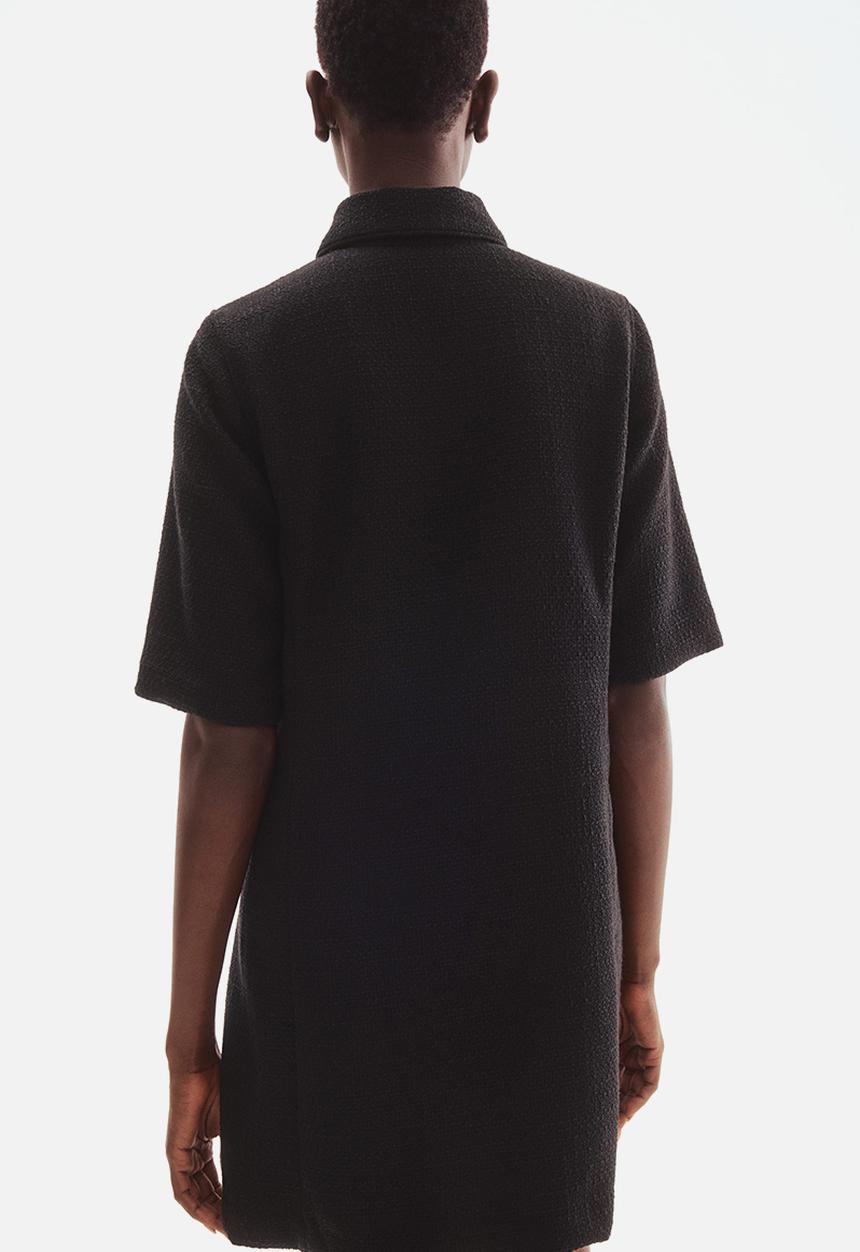 H&M - Collared bouclé dress - black