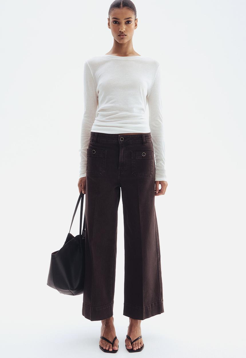 H&M - Wide high ankle jeans - brown