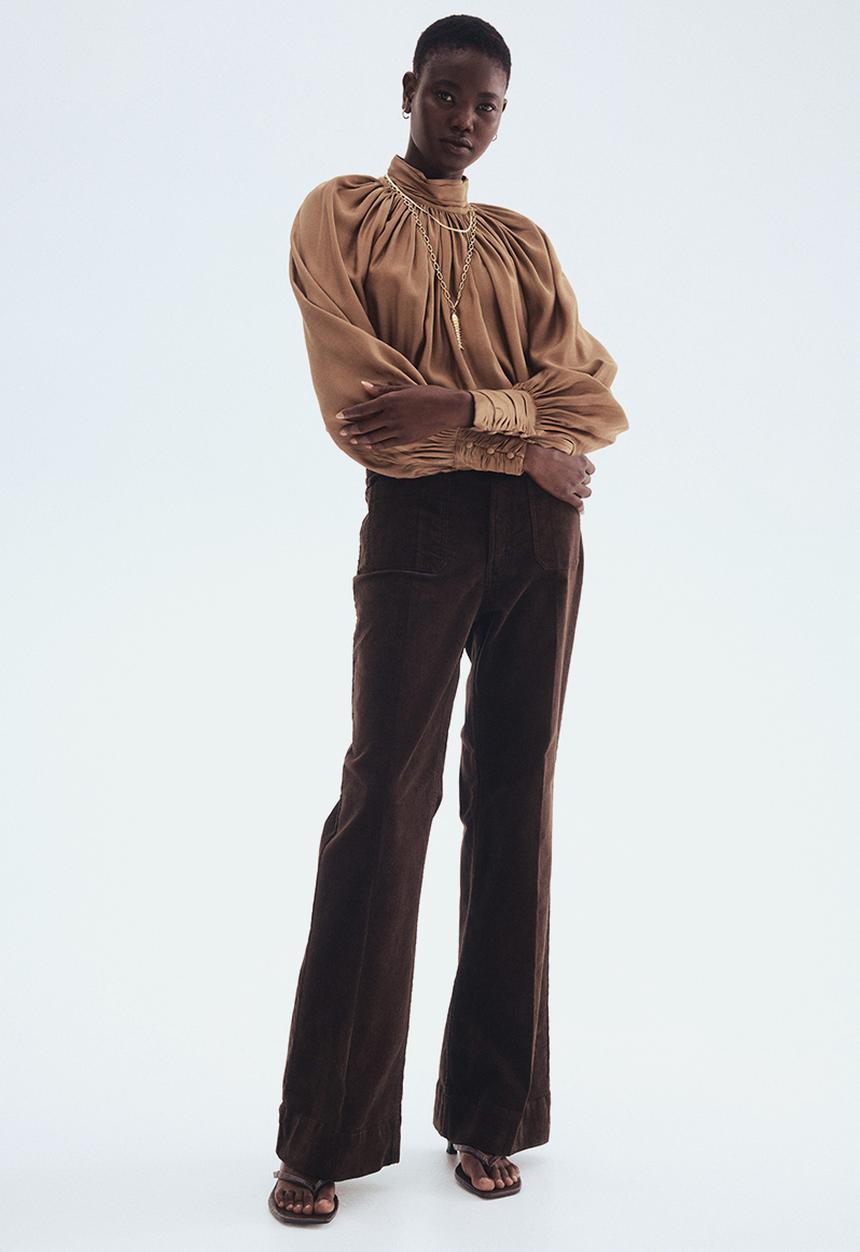 H&M - Draped blouse - brown