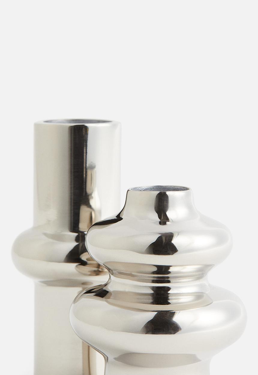 H&M - 2 Pack mini metal vases - silver-coloured