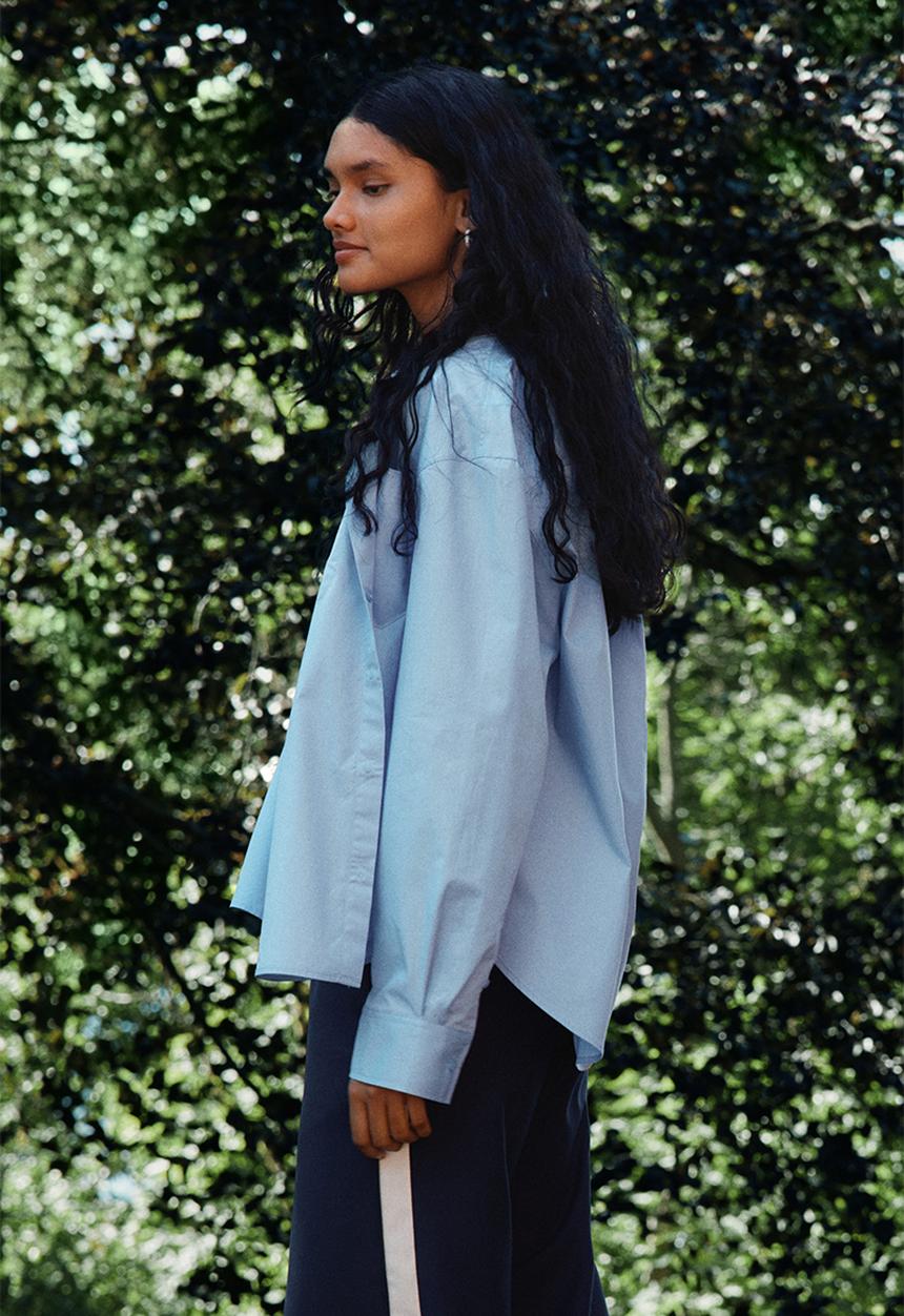 H&M - Oversized cotton shirt - blue