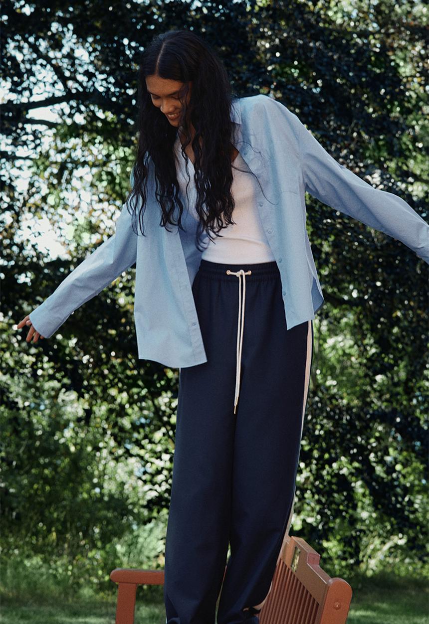 H&M - Oversized cotton shirt - blue