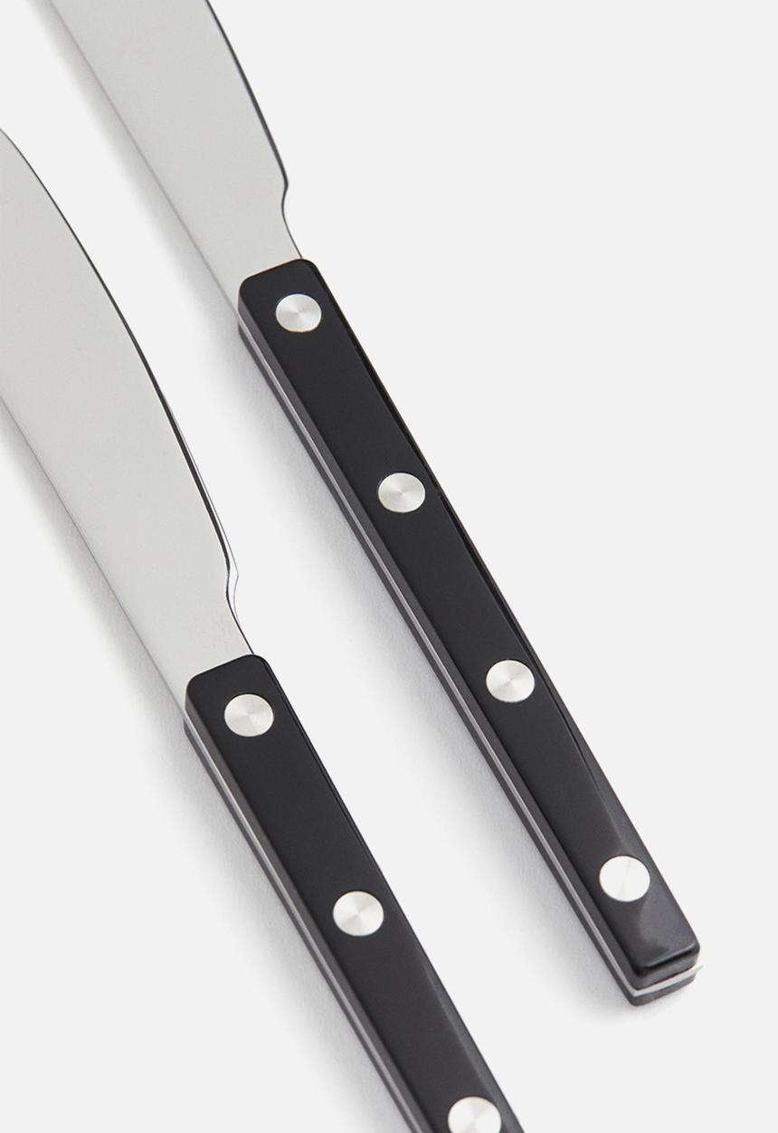 H&M - 2 Pack stainless steel butter knives - black