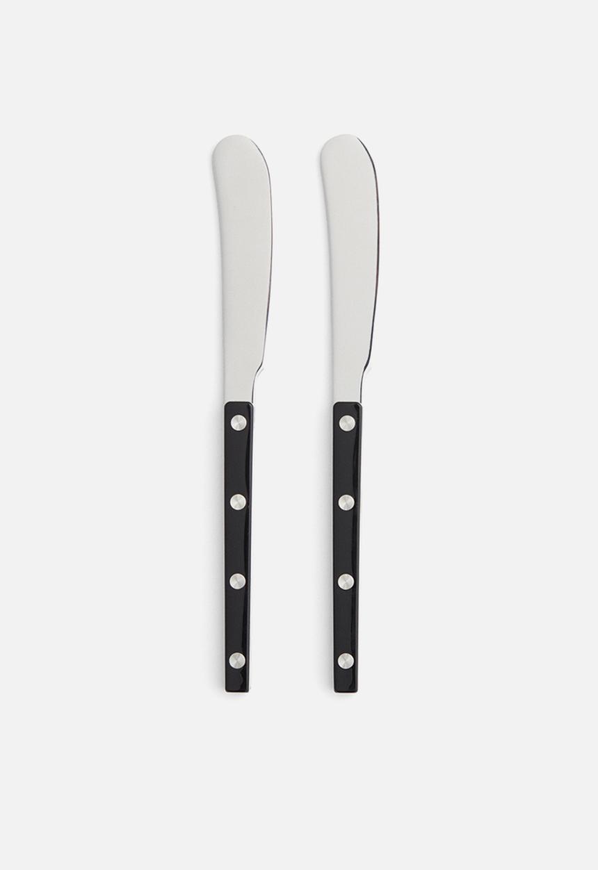 H&M - 2 Pack stainless steel butter knives - black