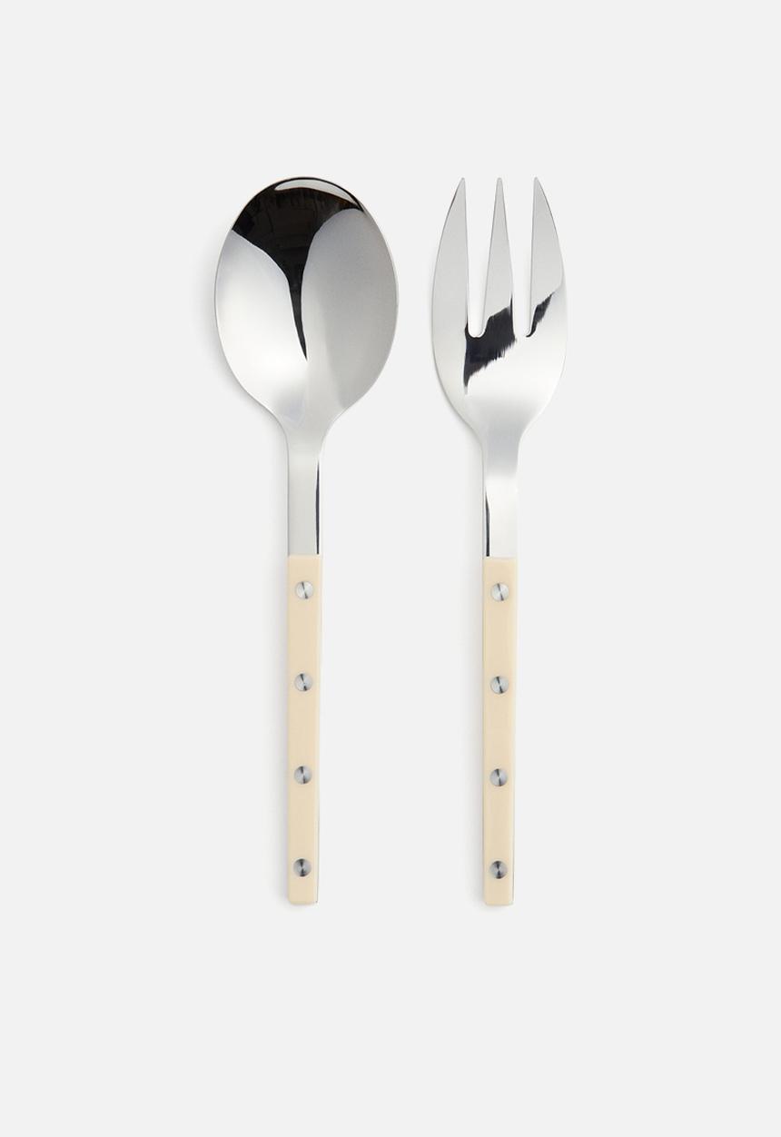 H&M - Stainless steel salad servers - light beige