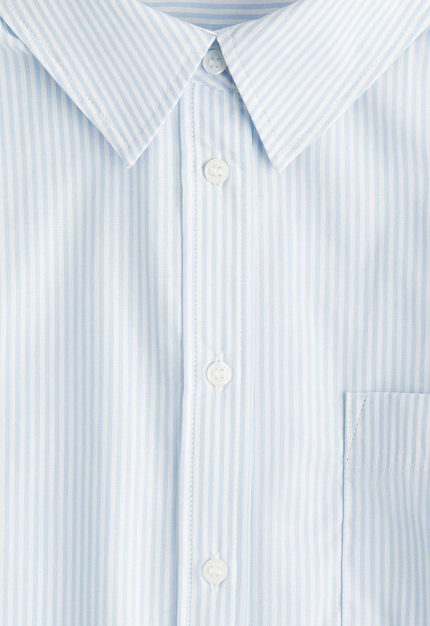 H&M - Oversized cotton shirt -light blue/striped 