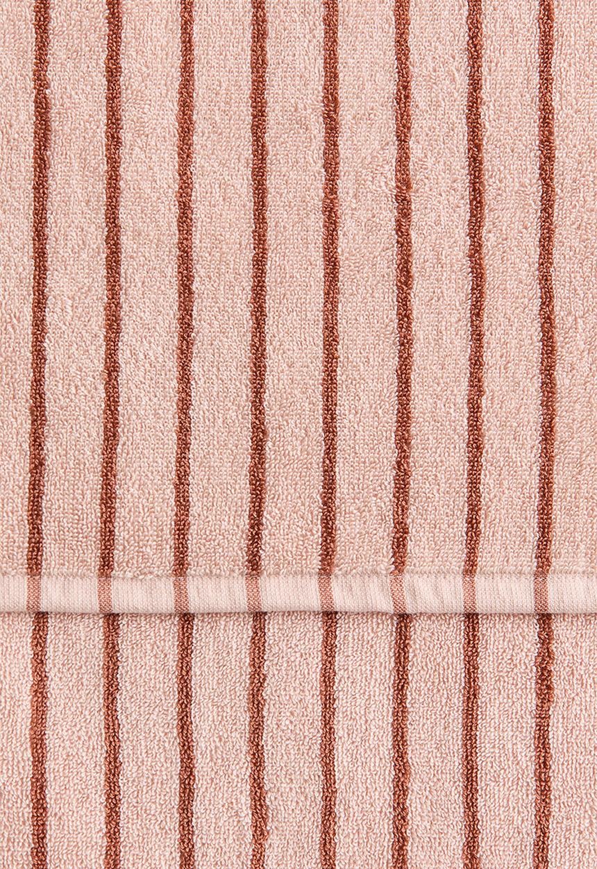 H&M - Striped bath towel - light pink terracotta striped 