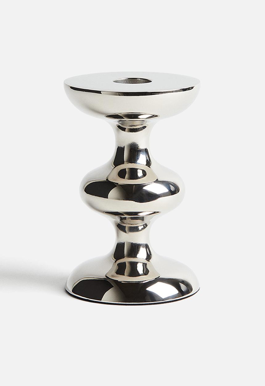 H&M - Small metal candle holder - silver-coloured