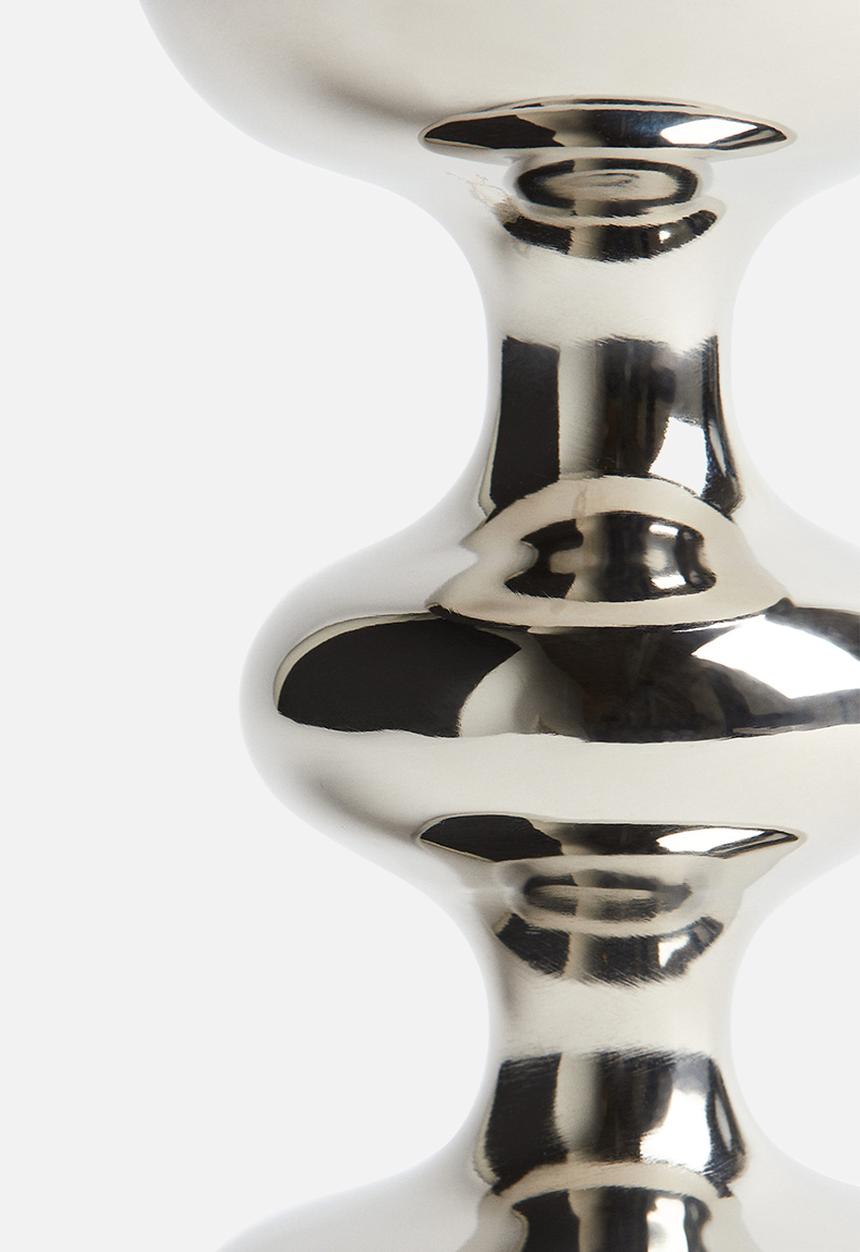 H&M - Small metal candle holder - silver-coloured