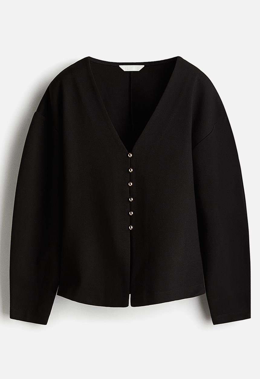 H&M - Waisted cardigan - black