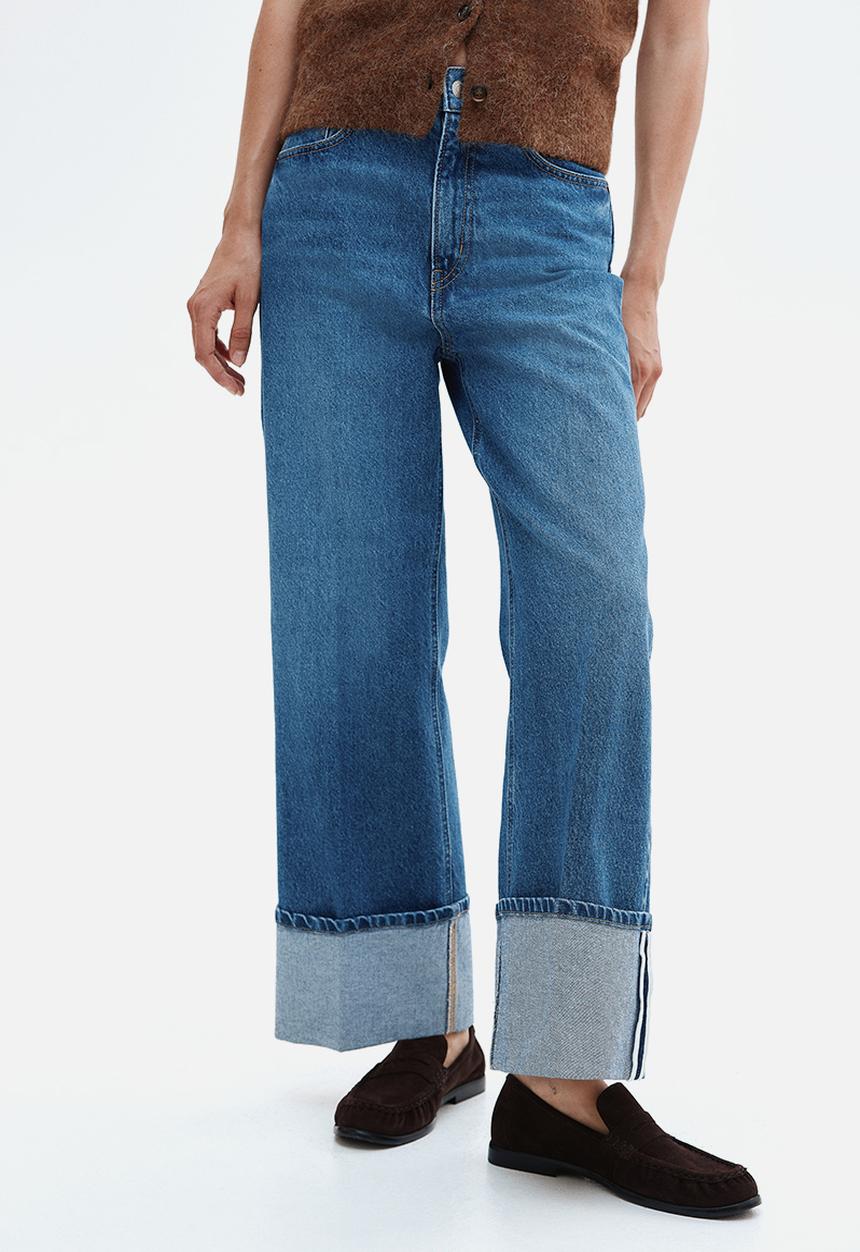 H&M - Wide high ankle jeans - denim blue