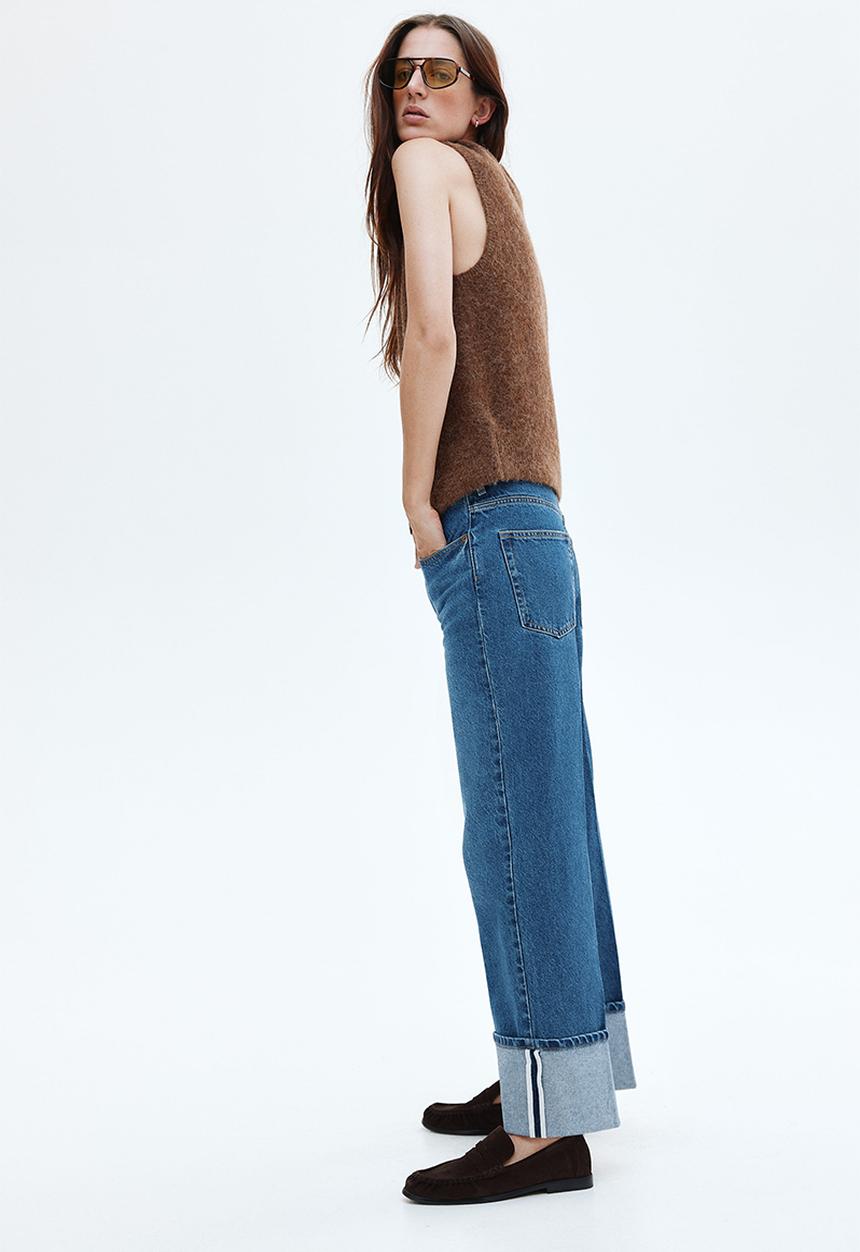 H&M - Wide high ankle jeans - denim blue