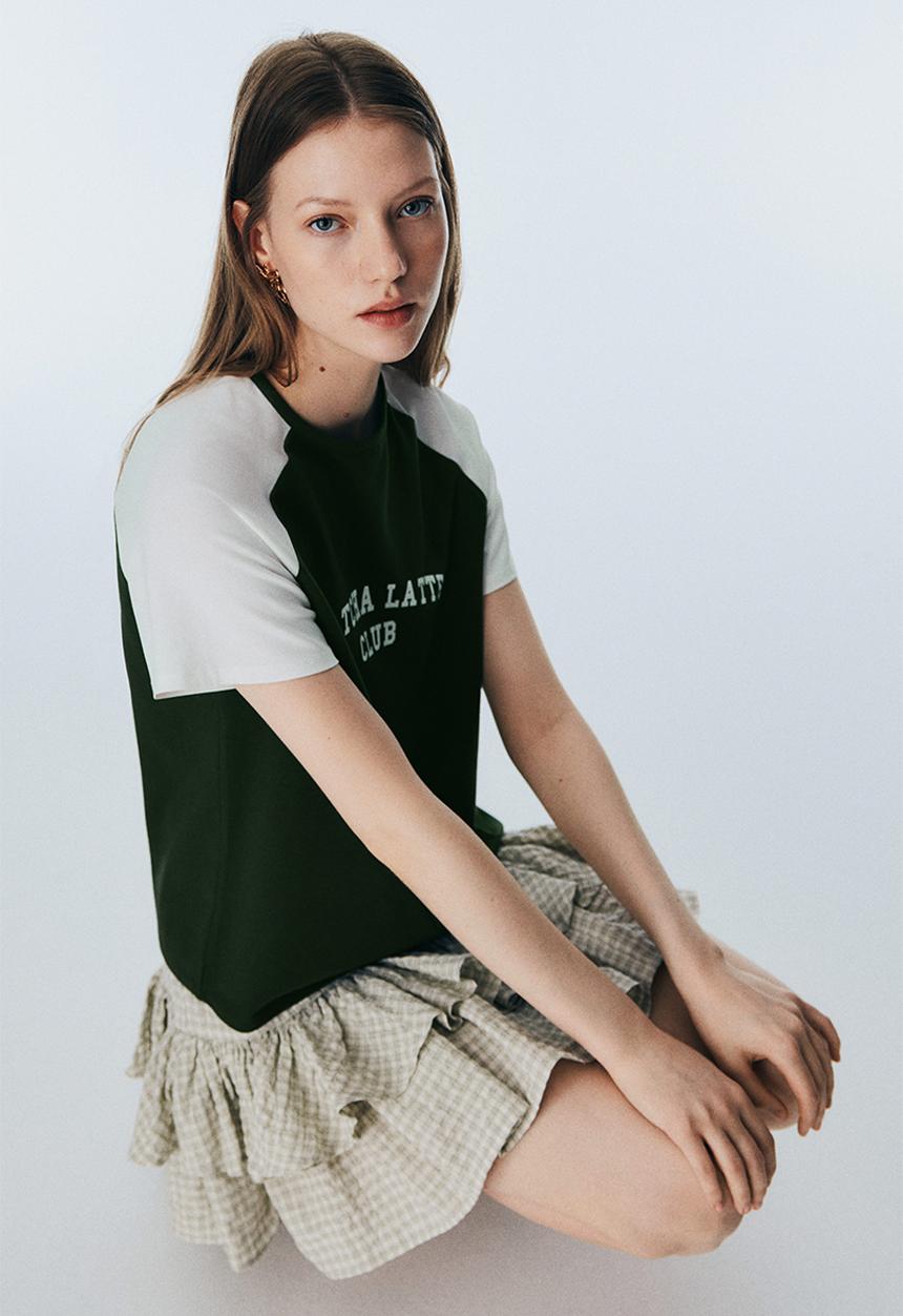 H&M - T-shirt - dark green matcha latte